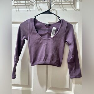 ZARA Purple Ribbed Knit Top - NWOT